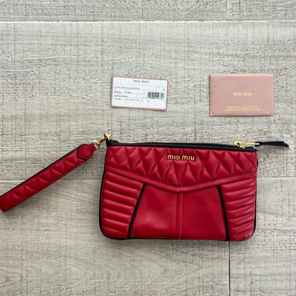MIU MIU 5N1811 NAPPA BIKER ROSSO BAG